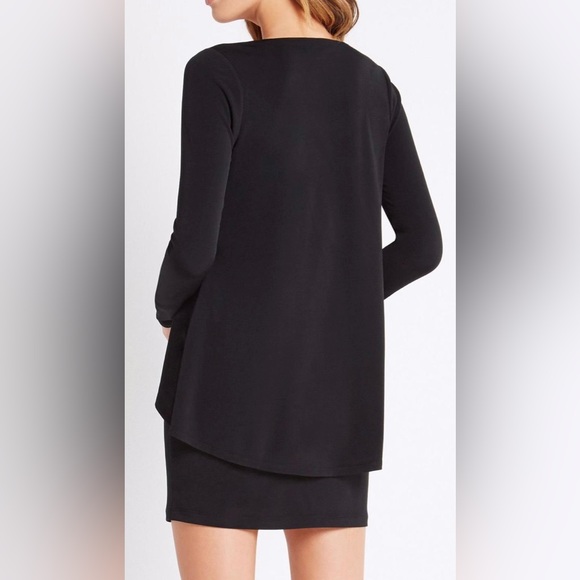 BCBGeneration LONG-SLEEVE OVERLAY DRESS - SM Black - Picture 3 of 7